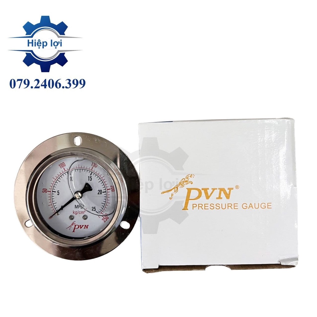 Đồng hồ áp suất hơi/ dầu/ nước Chân sau có vành