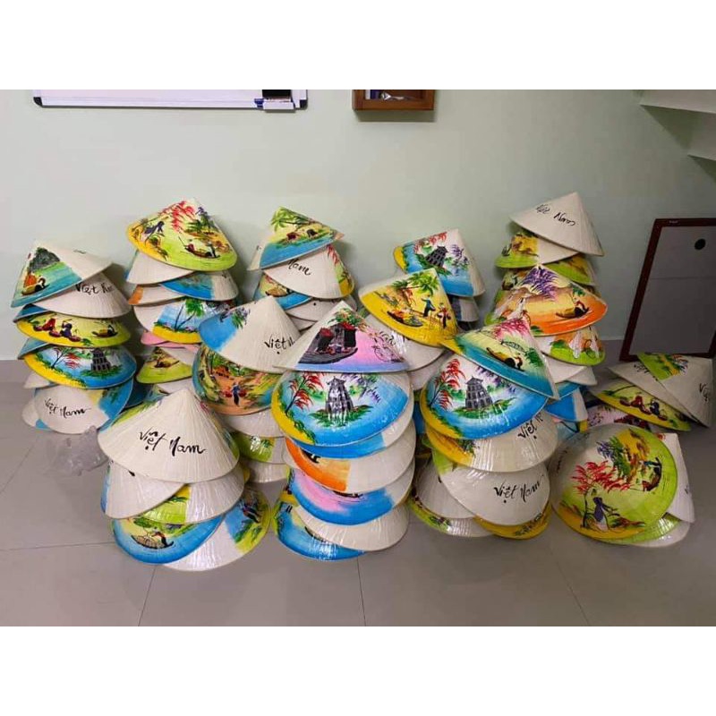 Xưởng nón lá vẽ nón lá thêu hàng đẹp xuất khẩu