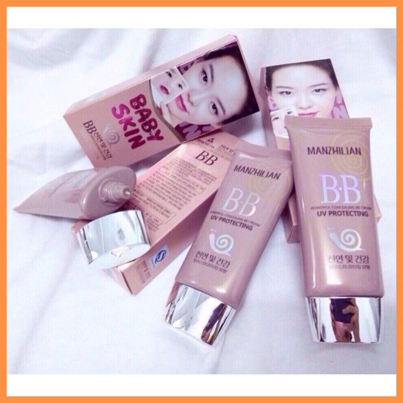Kem nền BB Baby Skin tinh chất ốc sên lên tông trắng mịn dùng được cho da mụn , da nhạy cảm  [ GIÁ GỐC]