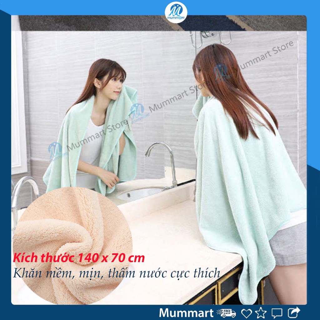 Khăn tắm xuất hàn 140 x 70 cm sợi bông mềm mịn dùng được cho cả trẻ sơ sinh