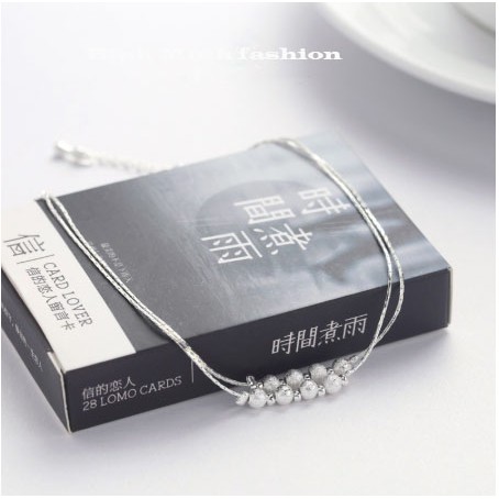 Lắc chân dây bi đôi S925 xinh xắn sale giá sốc | BigBuy360 - bigbuy360.vn