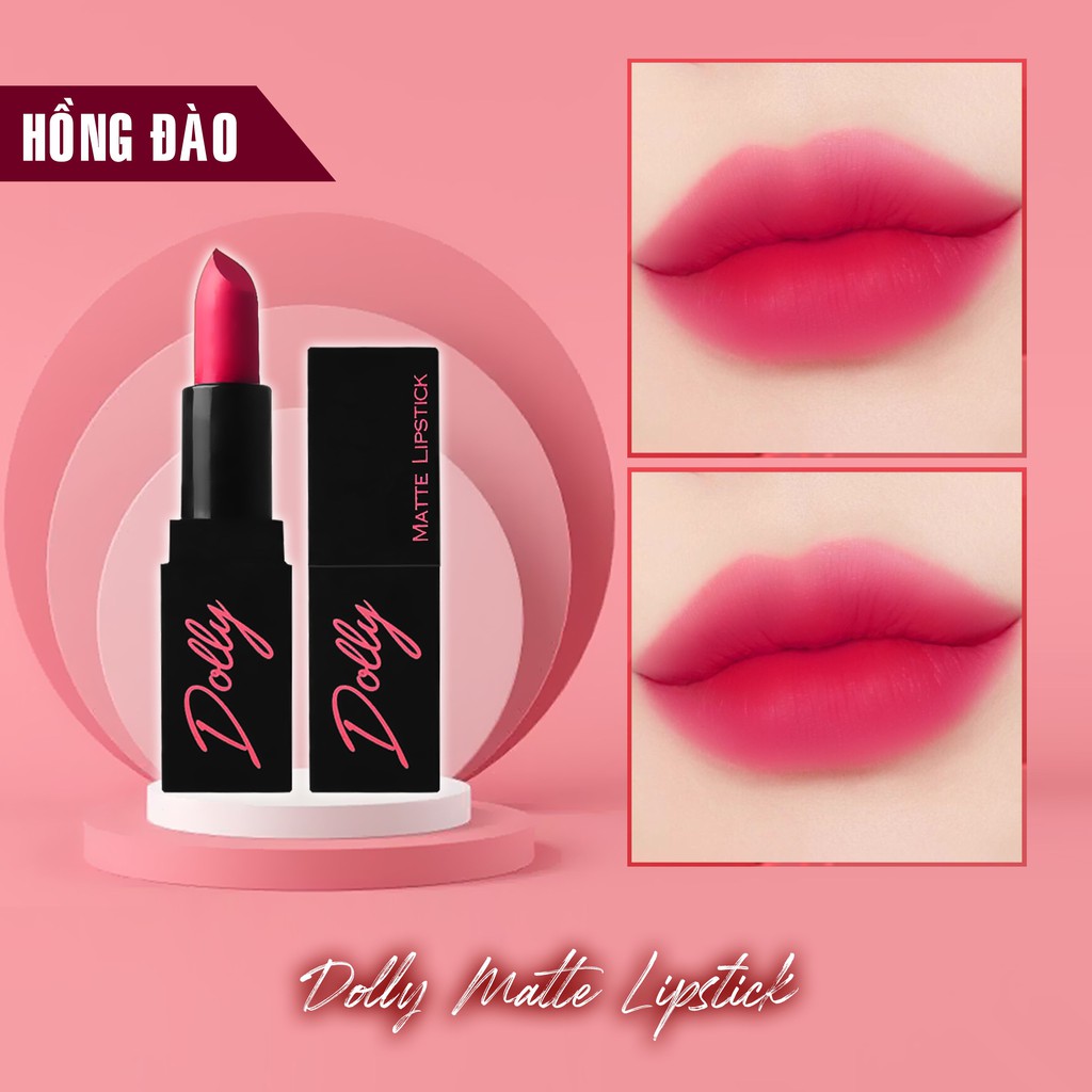 Hot Hot! [Hồng Đào ] Son Sáp Phủ Phấn Dolly Không Chì Màu Hồng đào | BigBuy360 - bigbuy360.vn