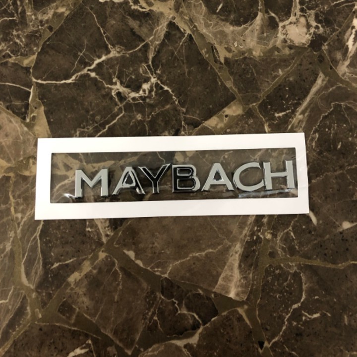 Decal tem chữ Maybach chất liệu Inox cao cấp dán trang trí ô tô - Mã sản phẩm G80708