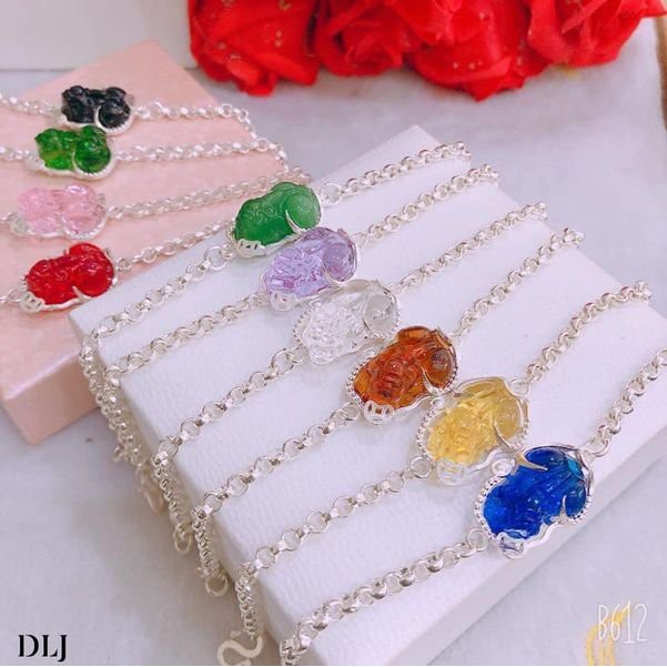 Vòng tay phong thuỷ bạc thật mặt đá tỳ hưu đem lại may mắn tài lộc/ Trang sức bạc JQN