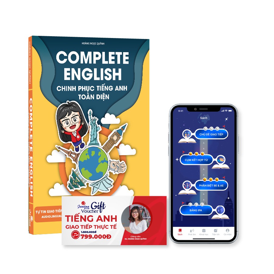 Combo sách Complete English - Khóa học giao tiếp thực tế - Tặng ngay App học thông minh kiểm tra phát âm trực tuyến