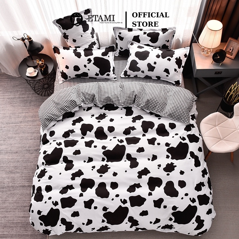 Bộ chăn ga gối  cao cấp ETAMI cotton poly bò sữa cute miễn phí bo chun drap giường ga trải giường P07