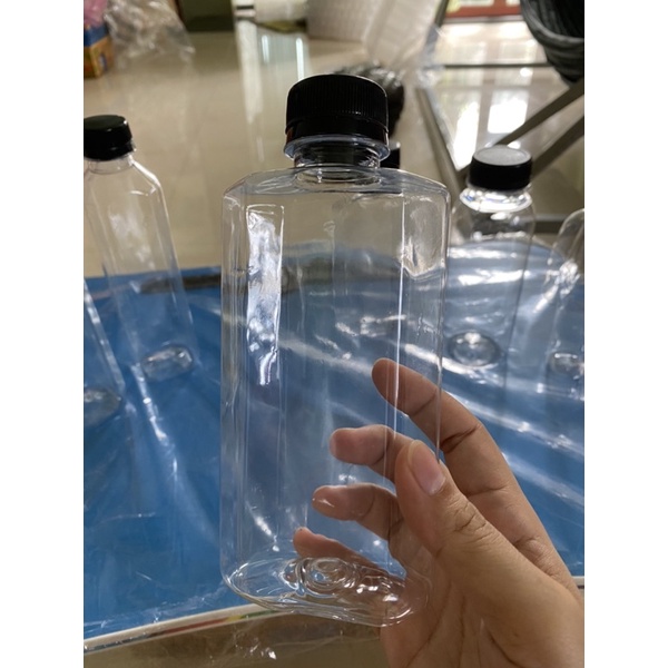 Combo 50 Chai trà sữa dẹp bầu/ vuông 330ml nắp đen/ trắng
