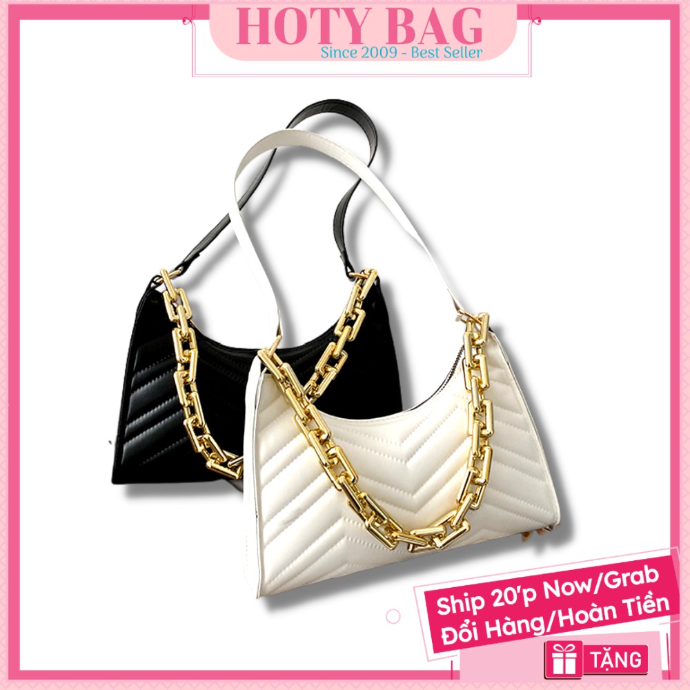 Túi Kẹp Nách Dây Xích ⭐FREESHIP⭐ Túi Xách Nữ Sọc V Túi Đeo Vai Nữ Giá Rẻ