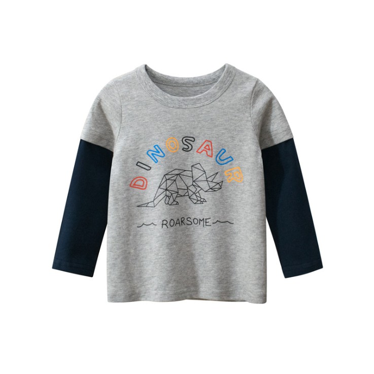Áo thun dài tay bé trai phông thời trang trẻ em 2 đến 8 tuổi BigKids