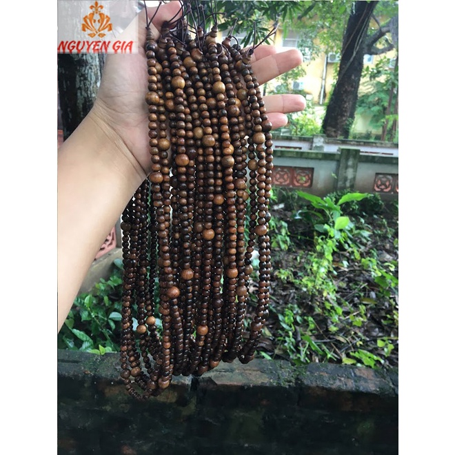 Chuỗi niệm phật 108 hạt 9 Ân Đức Phật gỗ Bách Xanh thơm mát giúp hành thiền nhiếp tâm đúng chánh pháp