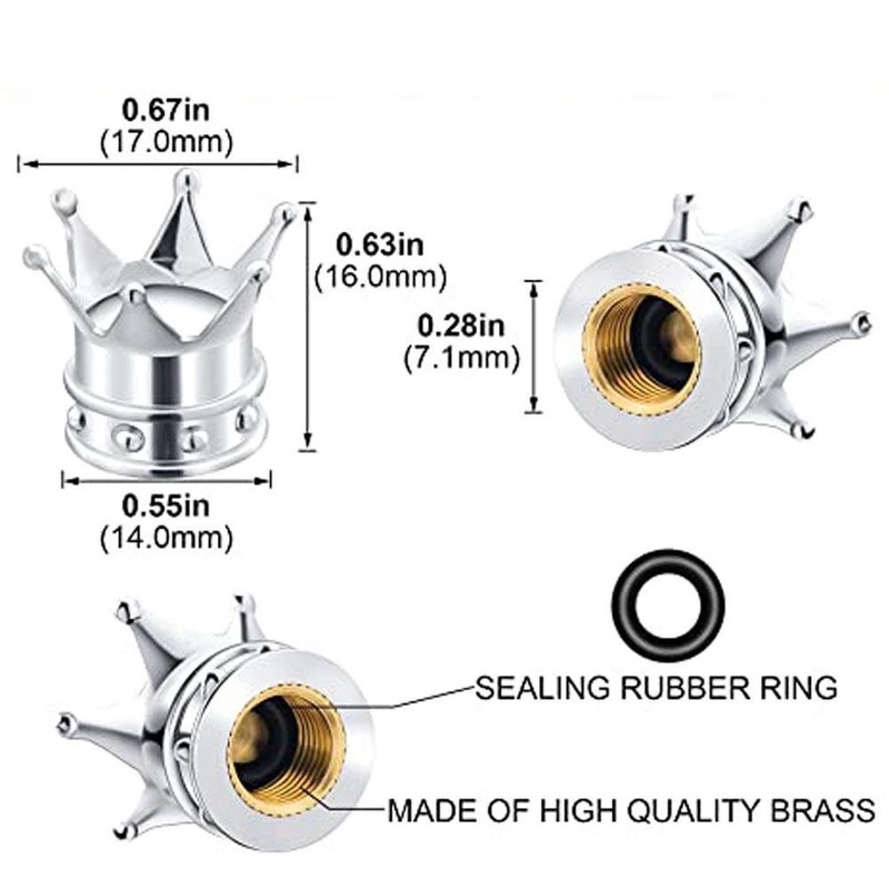 Bộ 4 Nắp Van Bánh Xe Chống Rò Rỉ Kích Thước Nhỏ Gọn Trang Trí Xe Máy Xe Đạp