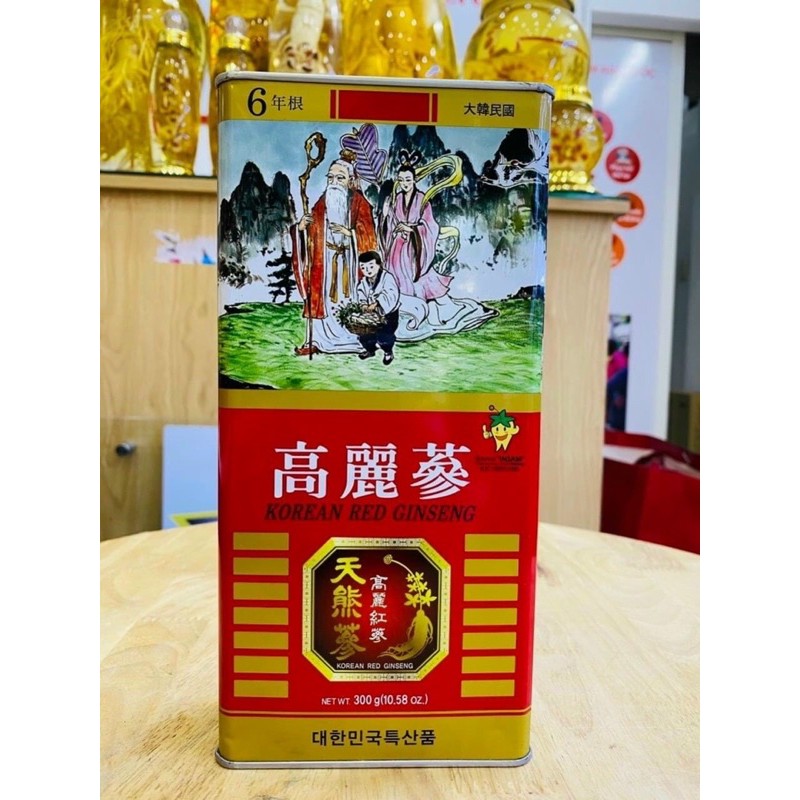 Hồng sâm khô nguyên củ  6 năm tuổi, hộp thiếc cao cấp  (300gr) Hàn Quốc, hsd 2022 | BigBuy360 - bigbuy360.vn