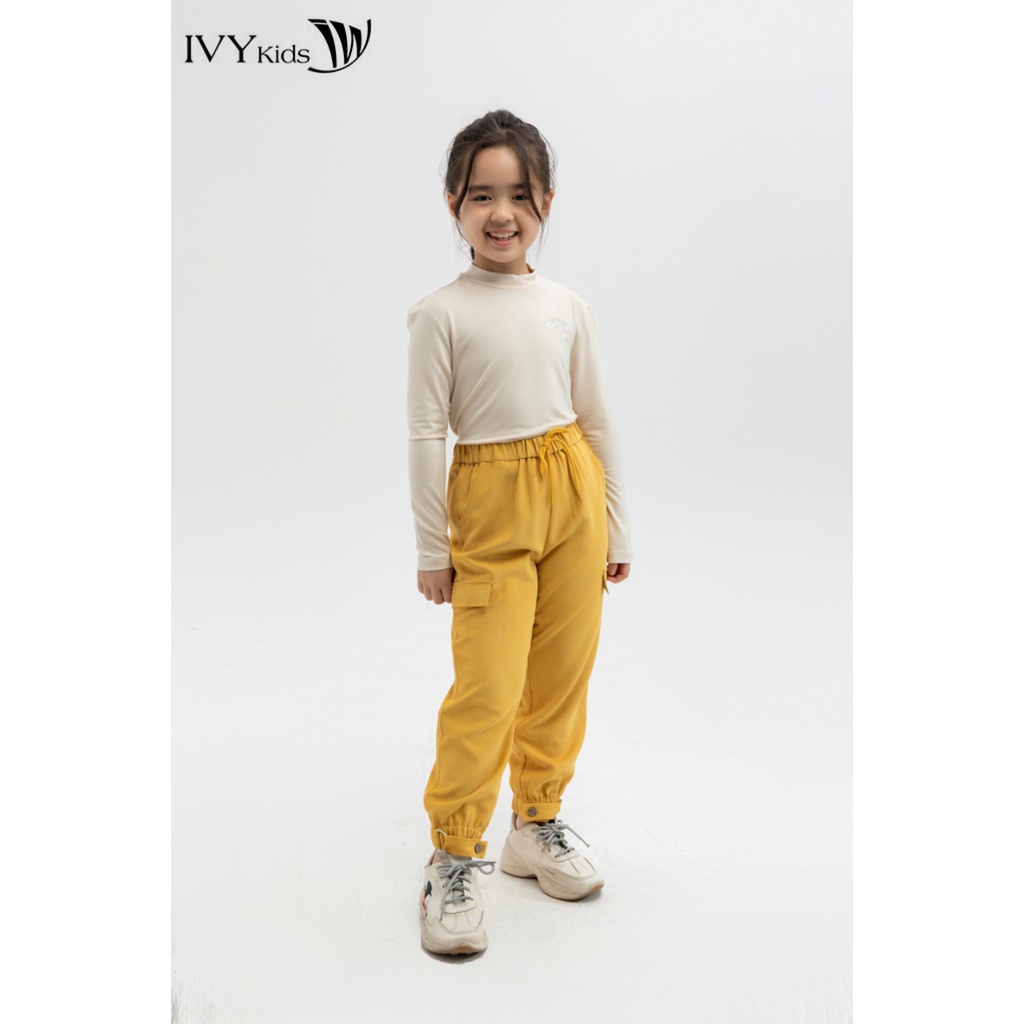 Áo thun cổ lọ cầu vồng bé gái IVY moda MS 58G1137