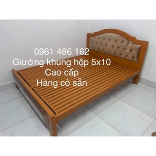 Giường hộp cao cấp loại 1 - khung 5x10 - 1m6x2m (hình thật)