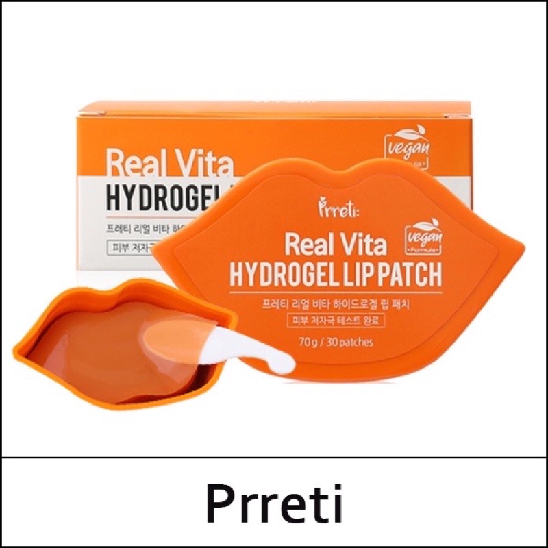 Mặt nạ môi Pretti Real Vita Hydrogel Lip patch Hàn Quốc ( hộp 30 miếng )