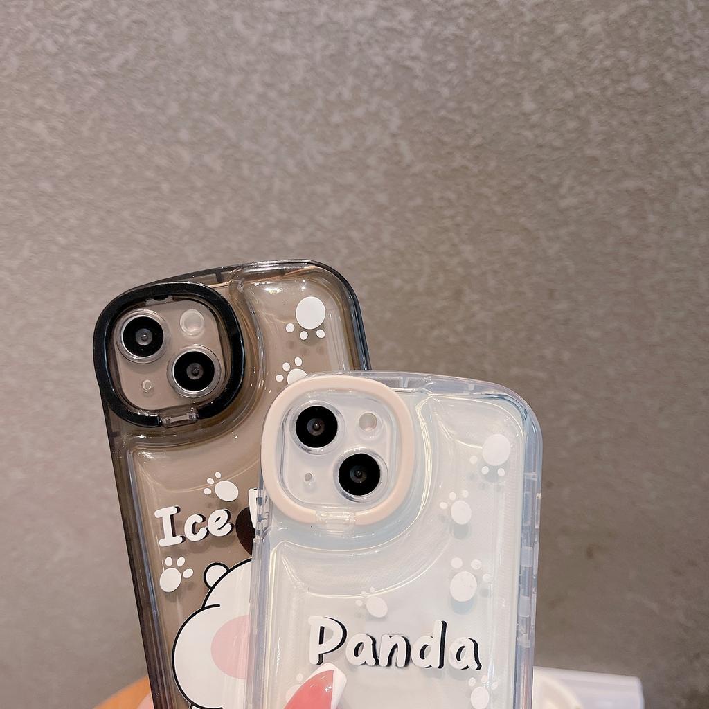 Ốp Điện Thoại Cho IPhone 14promax 14 13promax 13 12 11 Dễ Thương Nắp Đậy Ống Kính Máy Ảnh Hình Gấu Trúc Đáng Yêu Ốp