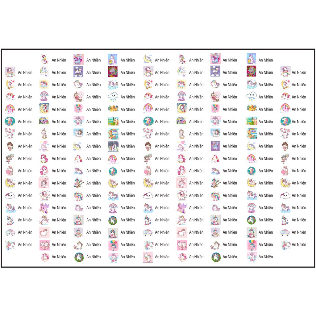 Com bo 150 Sticker tên bé