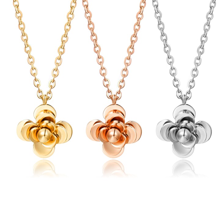 DÂY CHUYỀN TITAN, VÒNG CỔ HOA TRÀ THỜI TRANG TN028 siêu đẹp, bền màu, chuẩn thời trang