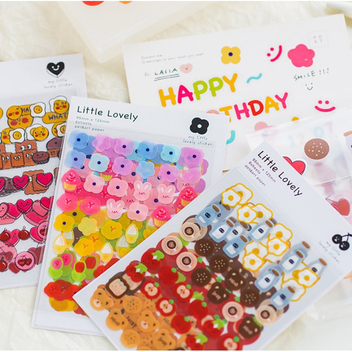 Bộ 6 tấm dot sticker PET đánh dấu trang trí sổ Mgcity Little lovely | BSB283