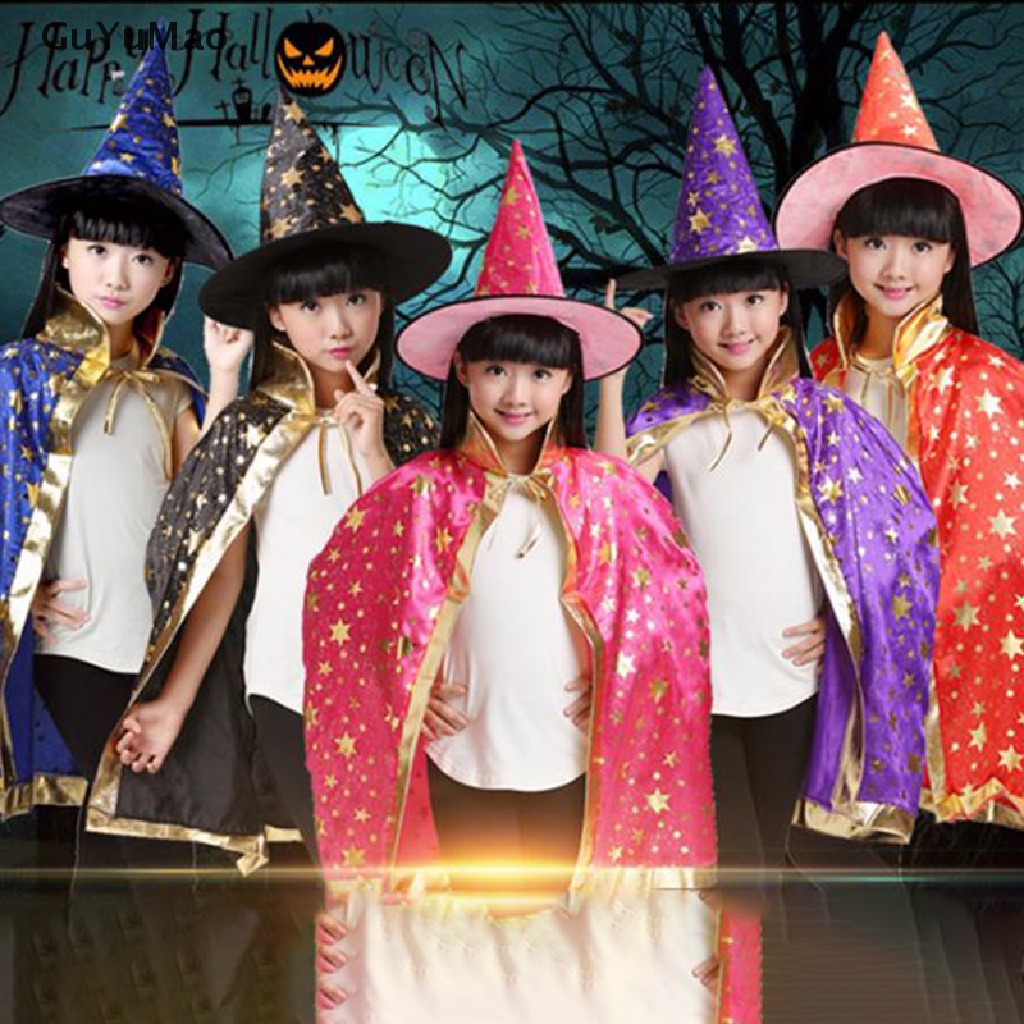 Set 2 Món Áo Choàng Và Nón Hóa Trang Phù Thủy Cho Bé Dịp Halloween