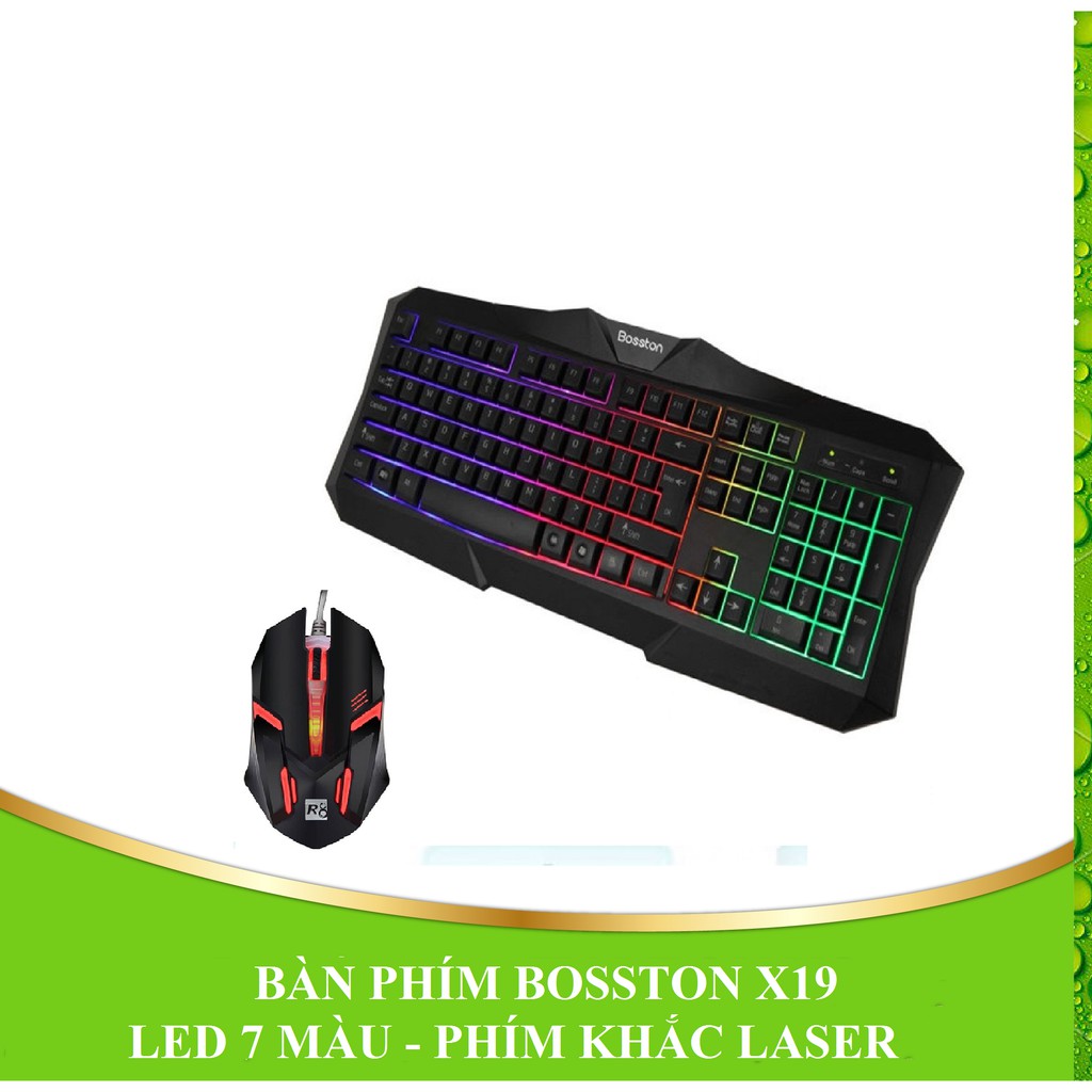 Bàn phím Bosston X19 LED NỀN + R8 1602