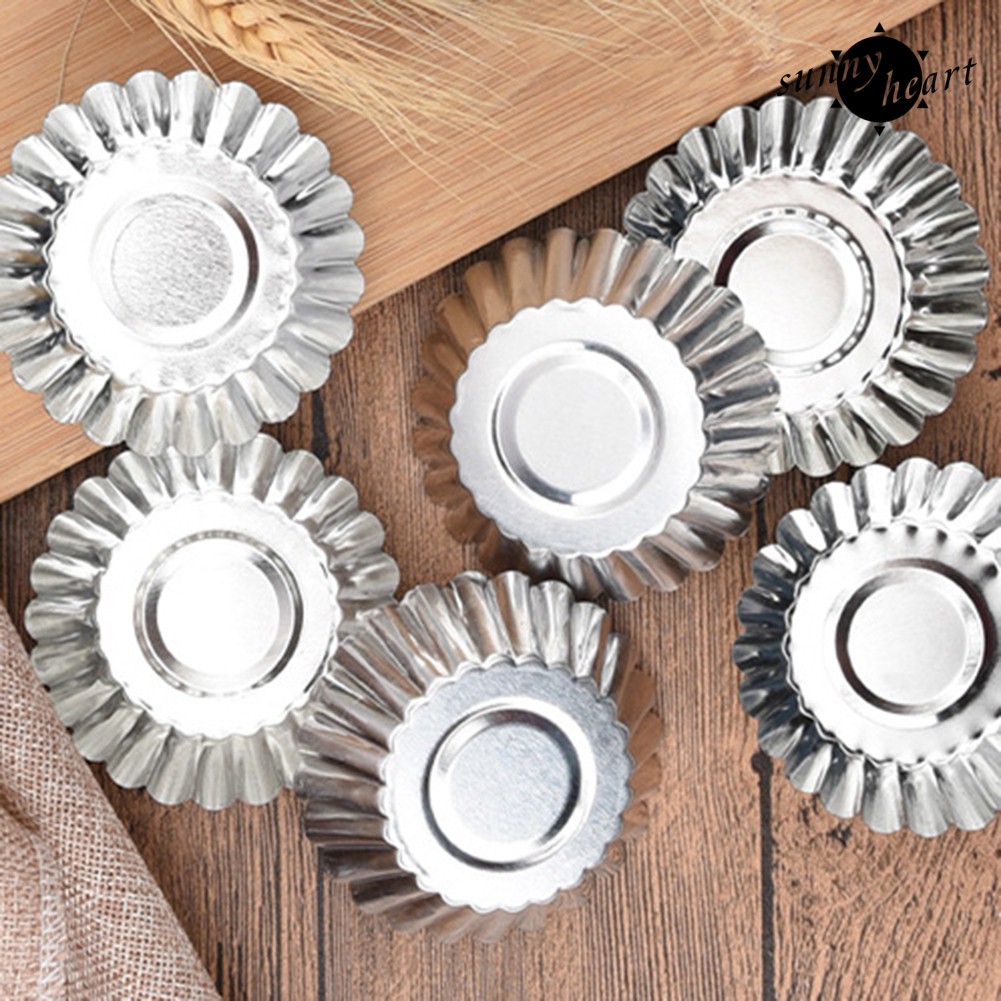 (Hàng Mới Về) Set 10 Khuôn Nhôm Làm Bánh Trứng Tiện Dụng