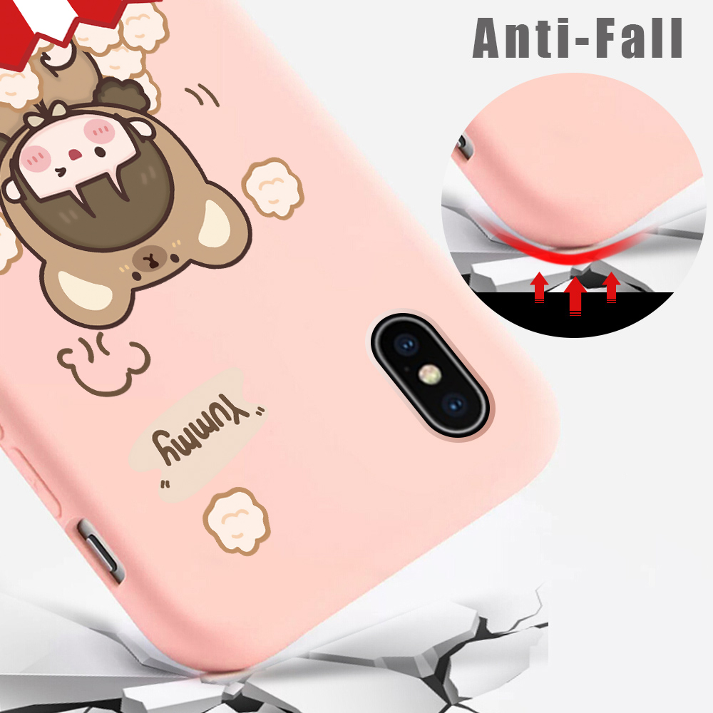 【Free Lanyard】IPhone X XS XR 11 Pro Max ip cho Starbucks Pepsi McDonald's Food Cute Snacks Girl Design Phone Case Liquid Soft Casing Full Silicone Cover Shockproof Back Cases Ốp lưng điện thoại ốp lưng Ốp điện thoại ốp trong