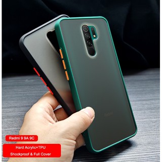 Ốp lưng nhám cho Xiaomi Redmi 9/ 9A Viền TPU màu chống sốc