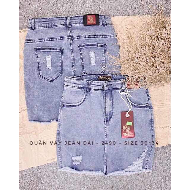 [SIZE ĐẠI &lt;80kg] Quần Váy Jeans Size Đại Co Giãn Mạnh - Lưng Cao [HÌNH THẬT]- Phom TO