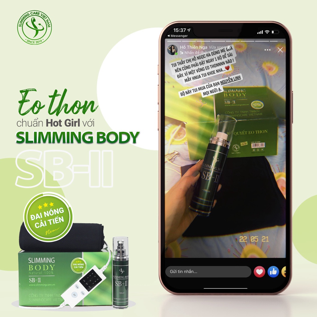 Bộ đai ủ nóng Slimming Body cải tiếng, đánh tan mỡ, săn chắc da.( Chính hãng)