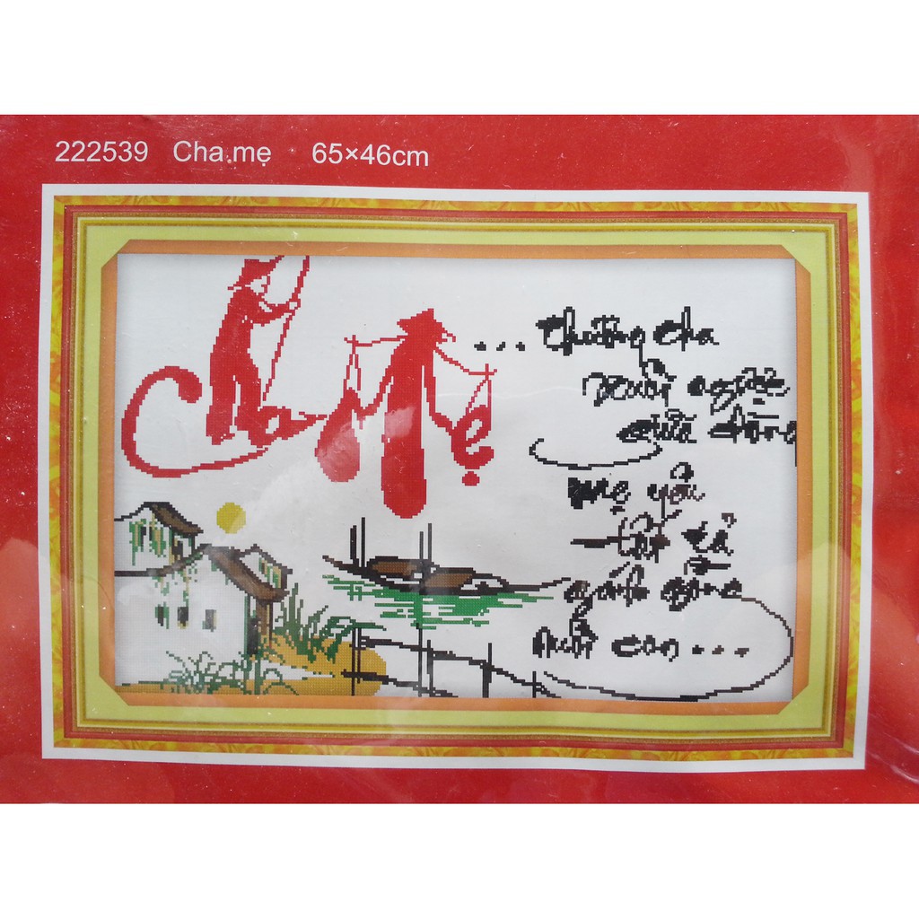 Tranh thêu chữ thập Cha Mẹ 222539