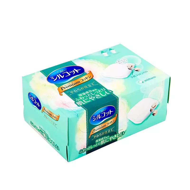 Bông tẩy trang Nhật Bản Silcot UNICHARM 66 miếng 100% bông tự nhiên