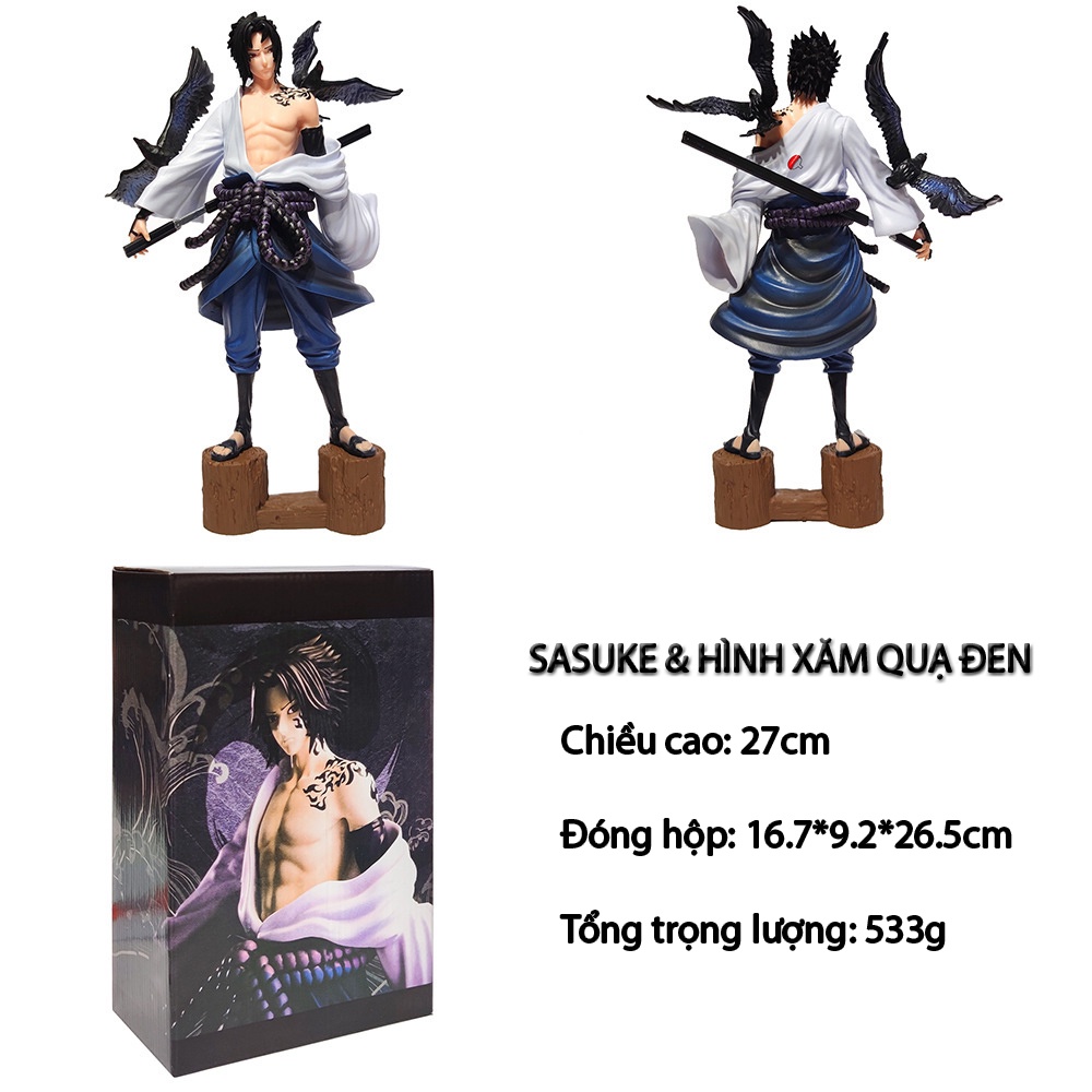 Mô hình Naruto - Mô hình Sasuke và quạ cao 27cm full BOX