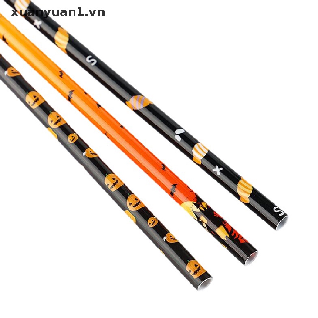 Set 25 Ống Hút Giấy Họa Tiết Halloween Độc Đáo