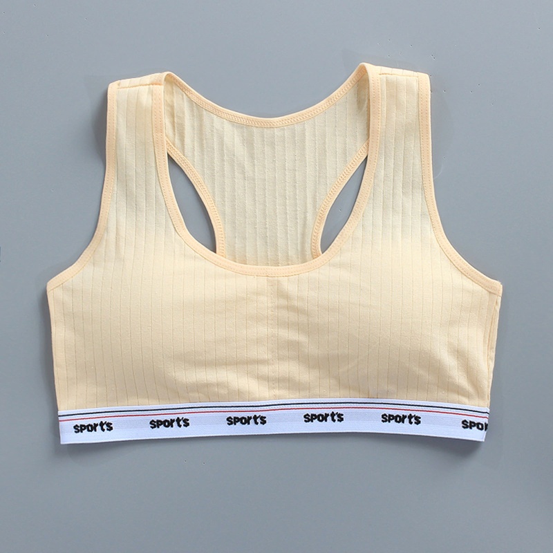 Haha Áo Ngực Thể Thao Có Đệm Nâng Ngực Màu Trơn In Chữ Racerback Dành Cho Tuổi Teen Nữ