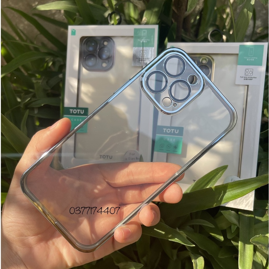 Ốp lưng Totu bảo vệ camera iPhone 14 Pro Max 13 Mini, 13 Pro, 13 Pro Max lưng trong viền màu màu chính habgx