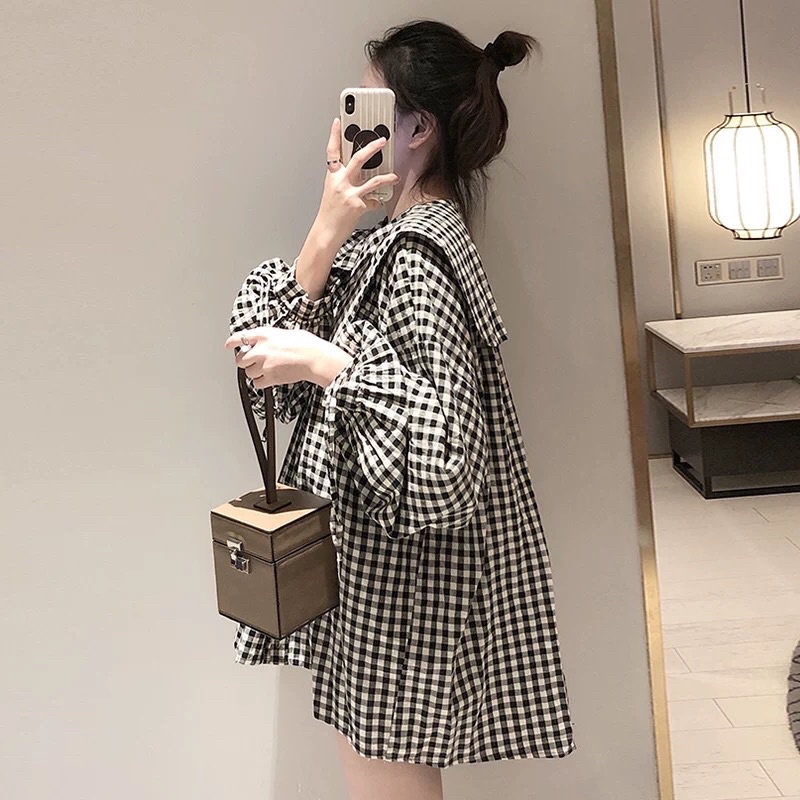 Áo somi cảo baby doll tay phối dây rút- ảnh thật