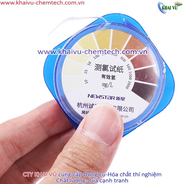 Cuộn giấy 5 mét kiểm tra đo lường nồng độ Clo Chloride 10 đến 2000 ppm (mg/L)