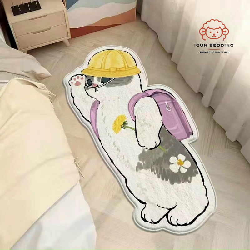 Thảm decor hình mèo IGUN BEDDING siêu đáng yêu