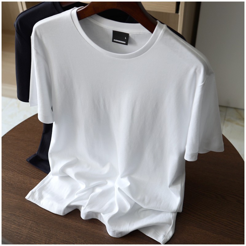 Áo thun nam cổ tròn unisex basic tee,áo phông cộc tay 2 màu đen trắng cotton co giãn 4 chiều | BigBuy360 - bigbuy360.vn