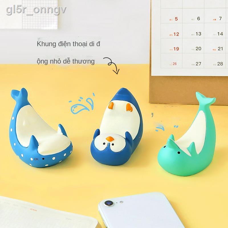 (Giá Hủy Diệt)Giá đỡ điện thoại di động sáng tạo sinh vật biển cá heo chim cánh cụt văn phòng máy tính để bàn Nhật Bản l