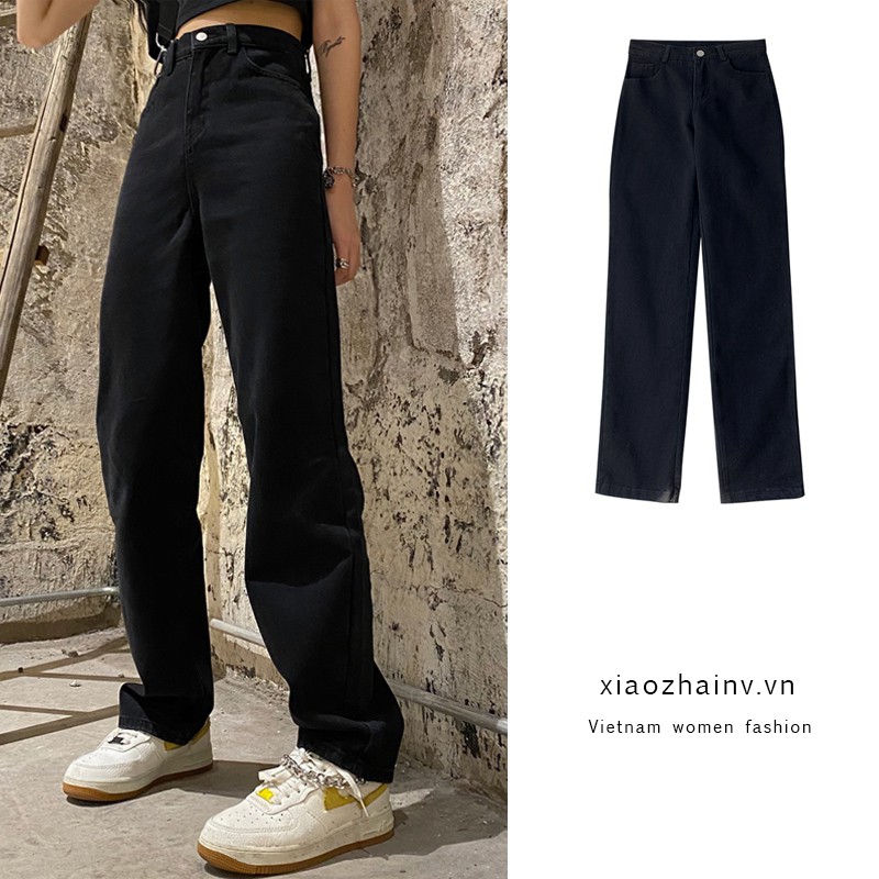 Quần Dài Denim Lưng Cao Thời Trang Phong Cách Hàn Quốc Dành Cho Nữ Xiaozhainv | BigBuy360 - bigbuy360.vn