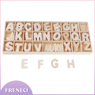 [Freneci] 156 Chữ cái, Màu sắc tự nhiên, Bảng chữ cái gỗ, Chữ cái phẳng 0,91x0,67 inch để trang trí sổ lưu niệm Đồ chơi học tập cho trẻ em