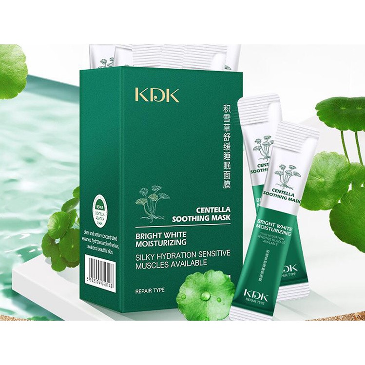 Mặt Nạ Ngủ Dưỡng Da Chuyên Sâu Chiết Xuất Rau Má Centella Soothing Mask KDK 20 GÓI