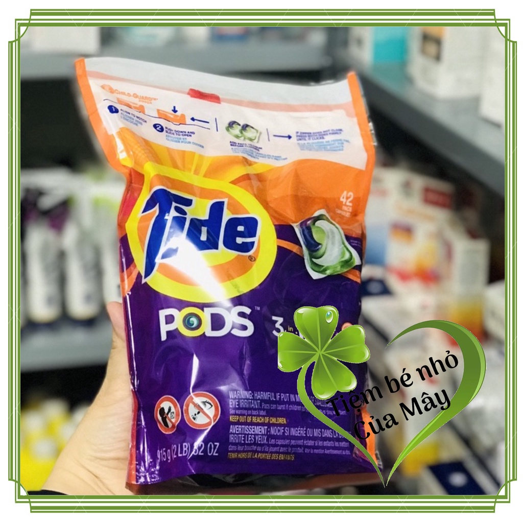 Viên giặt Tide pods 3in1 của Mỹ ( bịch 42 viên)
