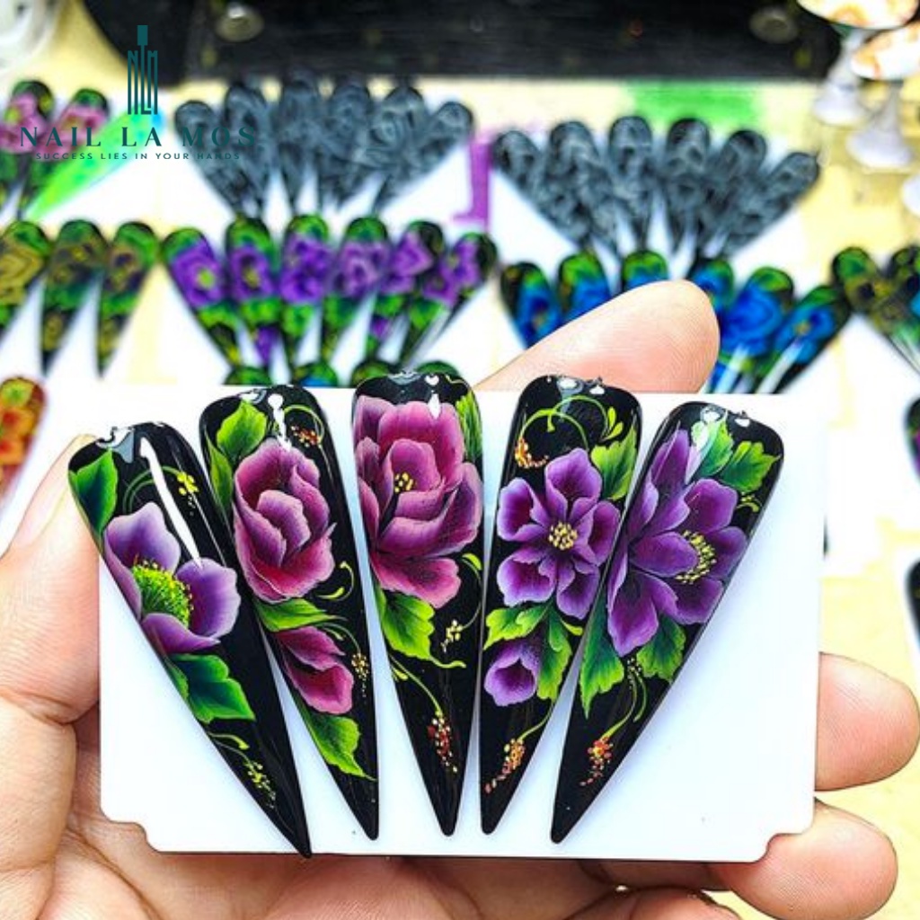 Cọ bản nail SLH Hàn Quốc - Cọ bản đầu vuông đắp gel, vẽ hoa chuyên dụng