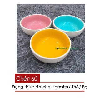 Chén sứ màu đựng thức ăn cho Hamster, Thỏ, Bọ, Nhím