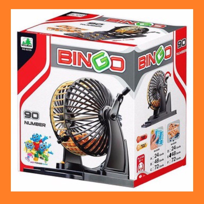 * TRỤC QUAY INOX * Bộ đồ chơi Bingo Loto 90 số 48 phiếu dò - lồng quay số 24 tờ dò