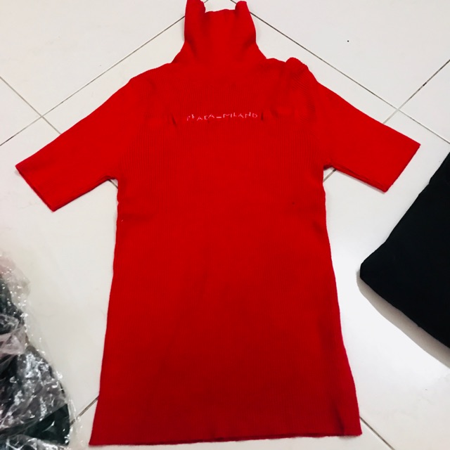 Áo len màu đỏ cổ lọ Thời Trang Quảng Châu Tuyết Hương HCM