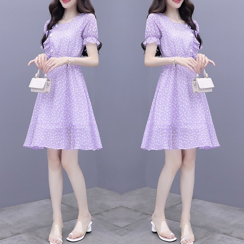 đầm xòe cổ vuông xinh xắn